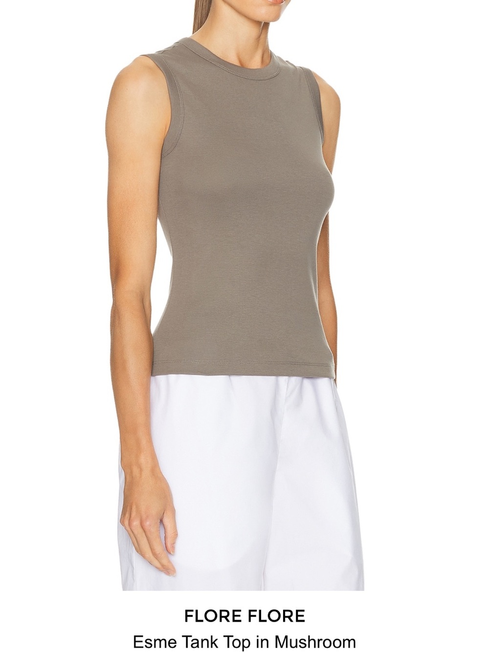 Flore Flore Esme Tank Top in Mushroom size medium - Picture 2 of 5